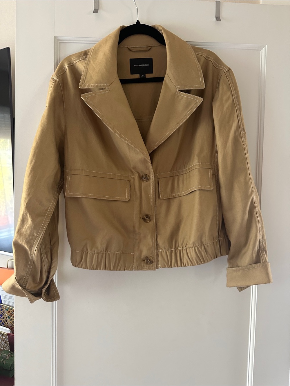 Banana Republic Tan Cropped Utility Trench Jacket